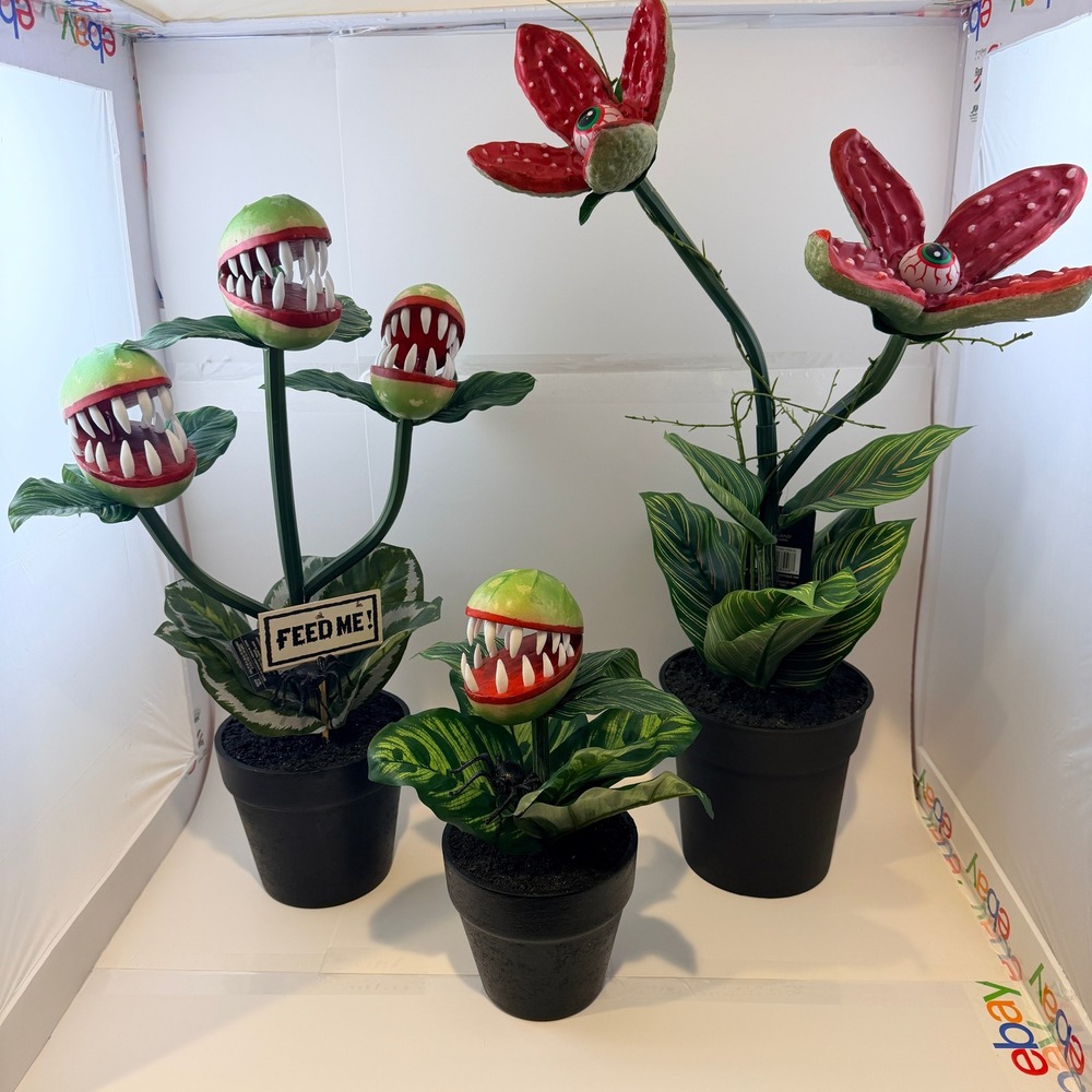 Ashland Halloween Potted Venus Flytrap Rafflesia Trio Eyeball Spider Decor Set